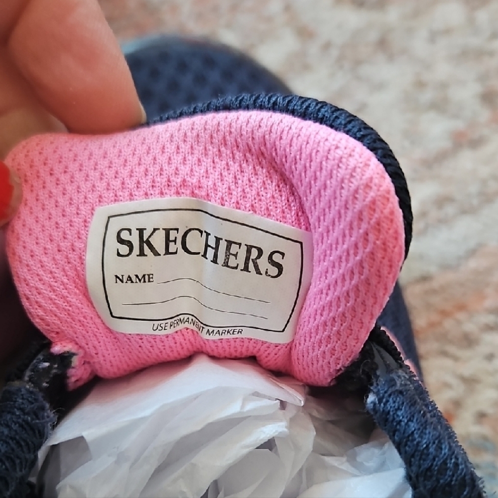 Skechers Microspec Max Epic Brights Athletic Sneaker Navy and Pink Size 12.5 - Picture 5 of 7